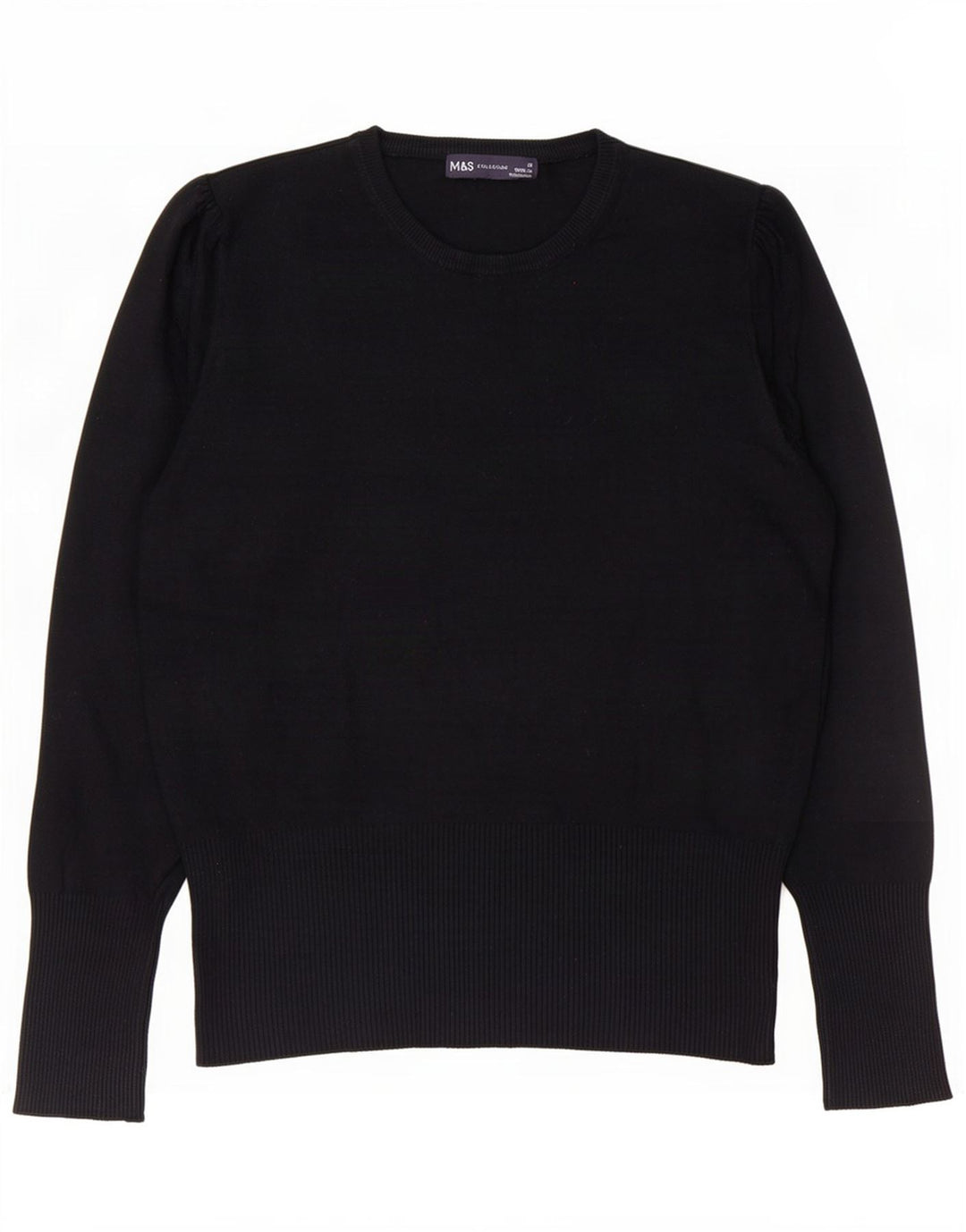 Maglione maglione girocollo da donna Marks & Spencer UK 12 medio nero