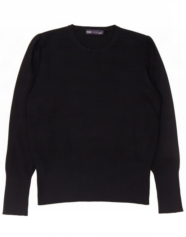 Maglione maglione girocollo da donna Marks & Spencer UK 12 medio nero
