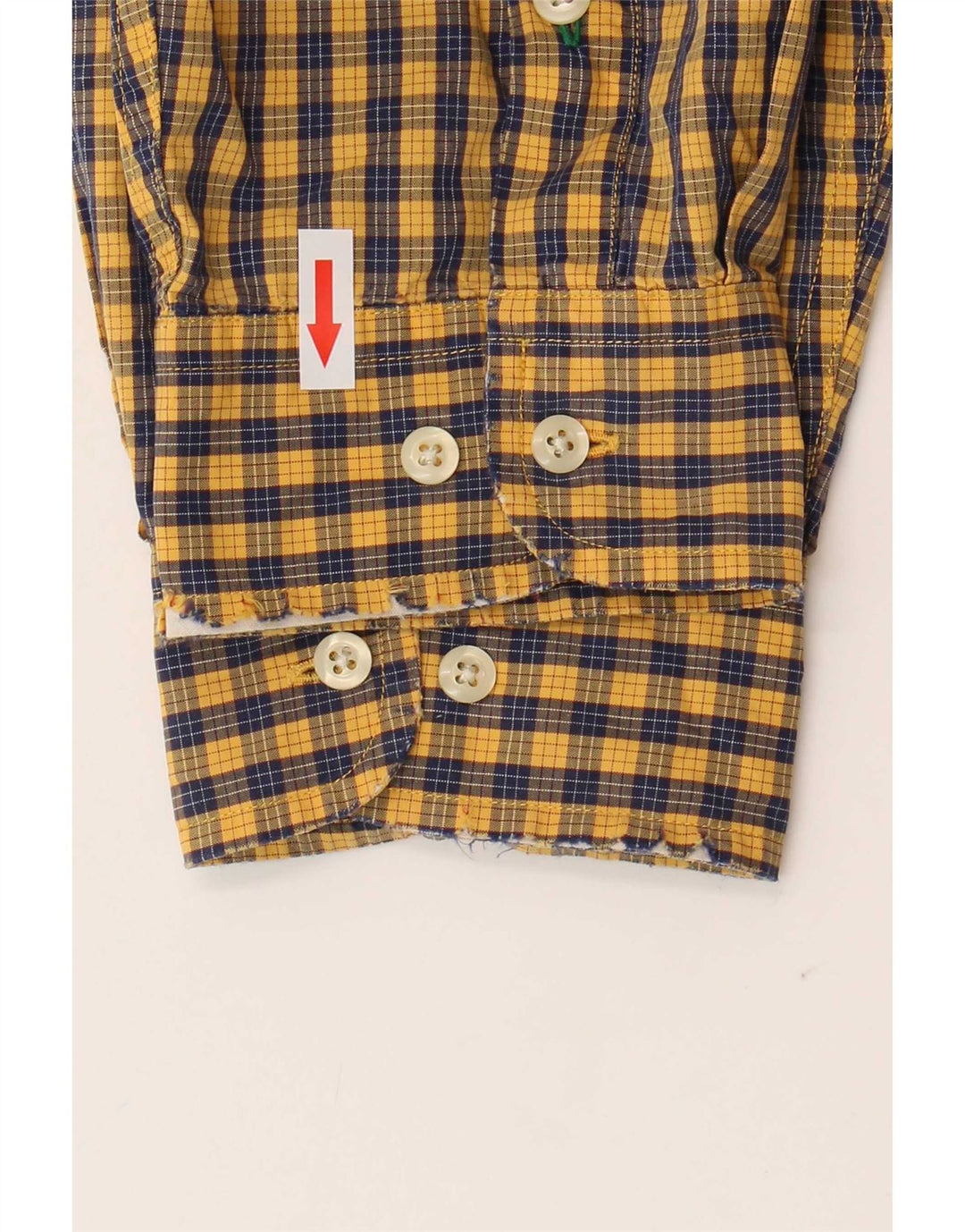 Camicia da uomo Tommy Hilfiger XL in cotone a quadretti giallo