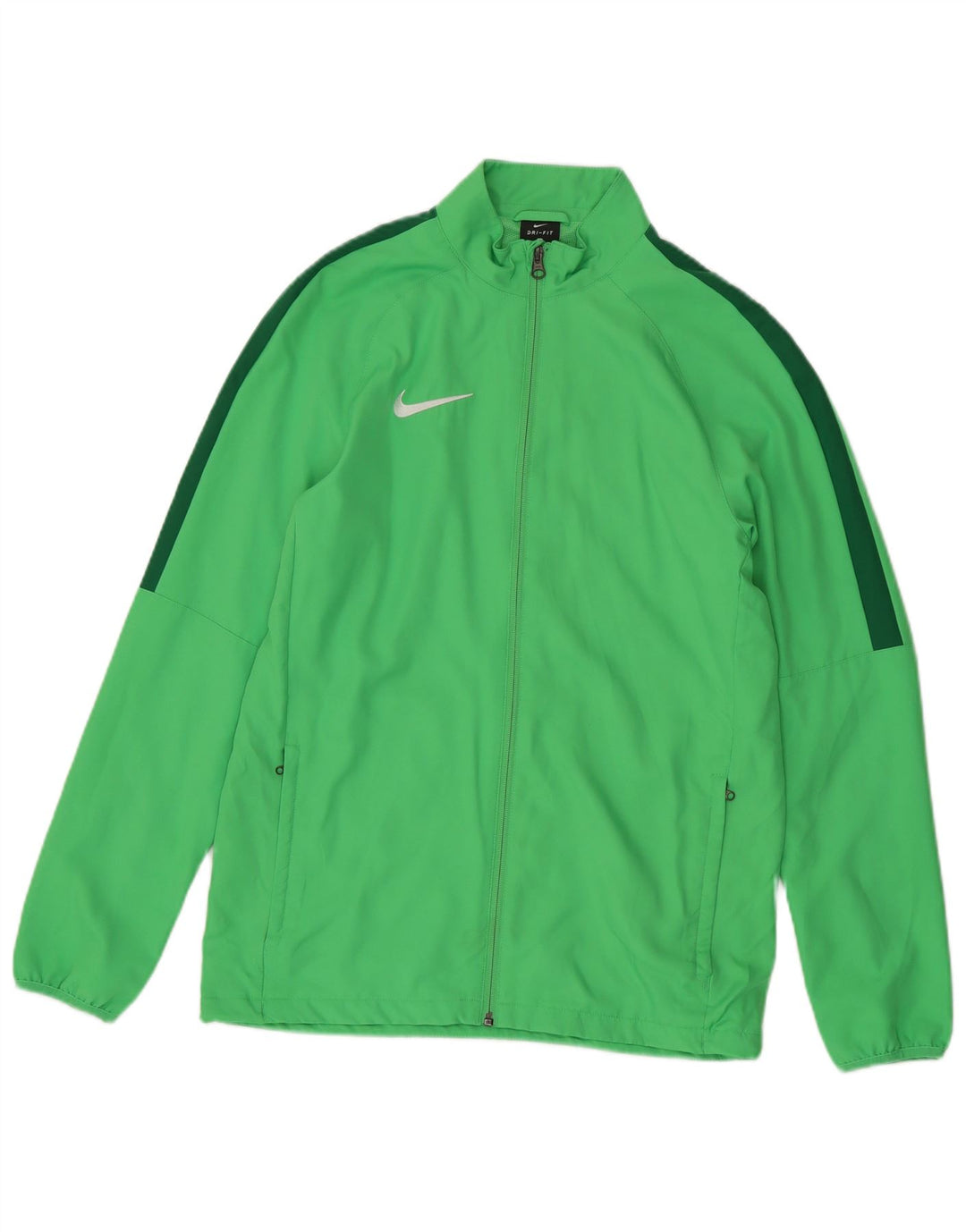 Giacca da tuta da uomo Nike Dri Fit, giacca in poliestere color block verde medio