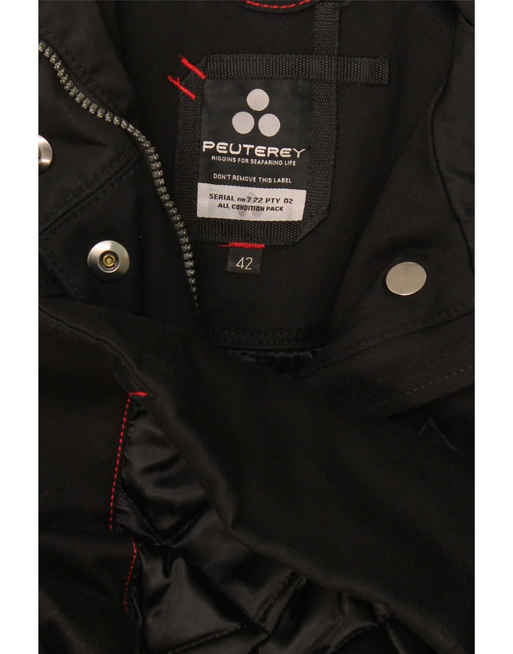Cappotto con cappuccio da donna PEUTEREY IT 42 cotone medio nero