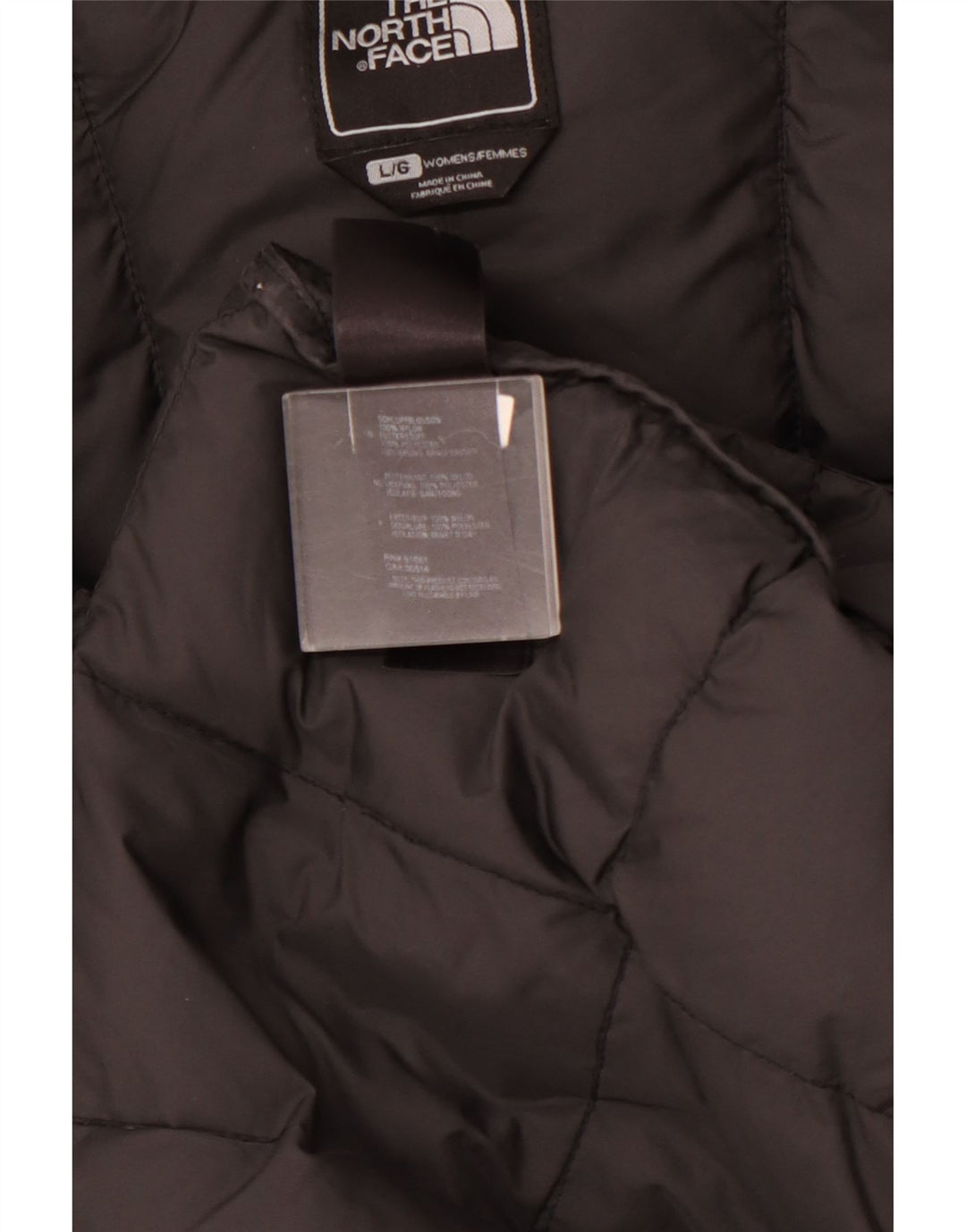 THE NORTH FACE Cappotto imbottito con cappuccio da donna UK 40 Large Nero Nylon