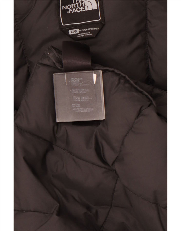 THE NORTH FACE Cappotto imbottito con cappuccio da donna UK 40 Large Nero Nylon