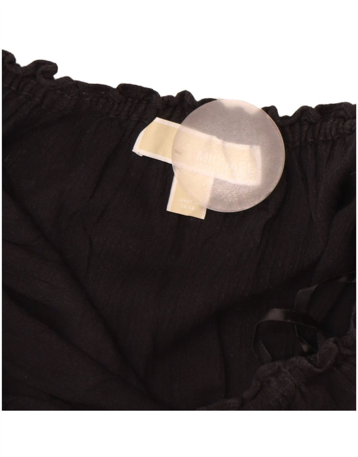 MICHAEL KORS Camicetta da donna Top UK 14 Grande cotone nero