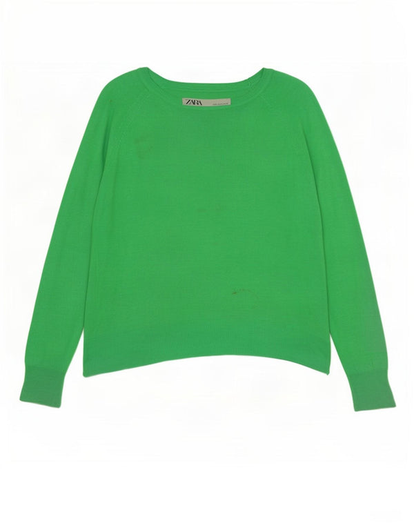 Maglione Zara da donna con scollo a barchetta UK 10 piccolo viscosa verde