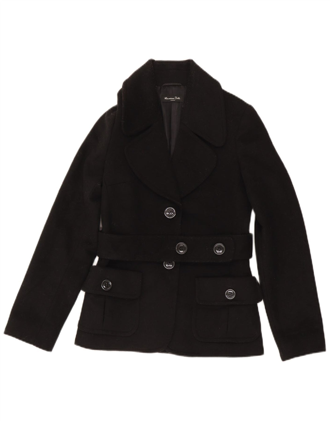 Giacca blazer da donna a 2 bottoni Massimo Dutti EU 36 XS lana nera