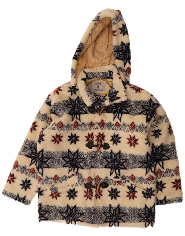 Giacca a vento oversize con cappuccio da donna vintage UK 10 piccola Beige
