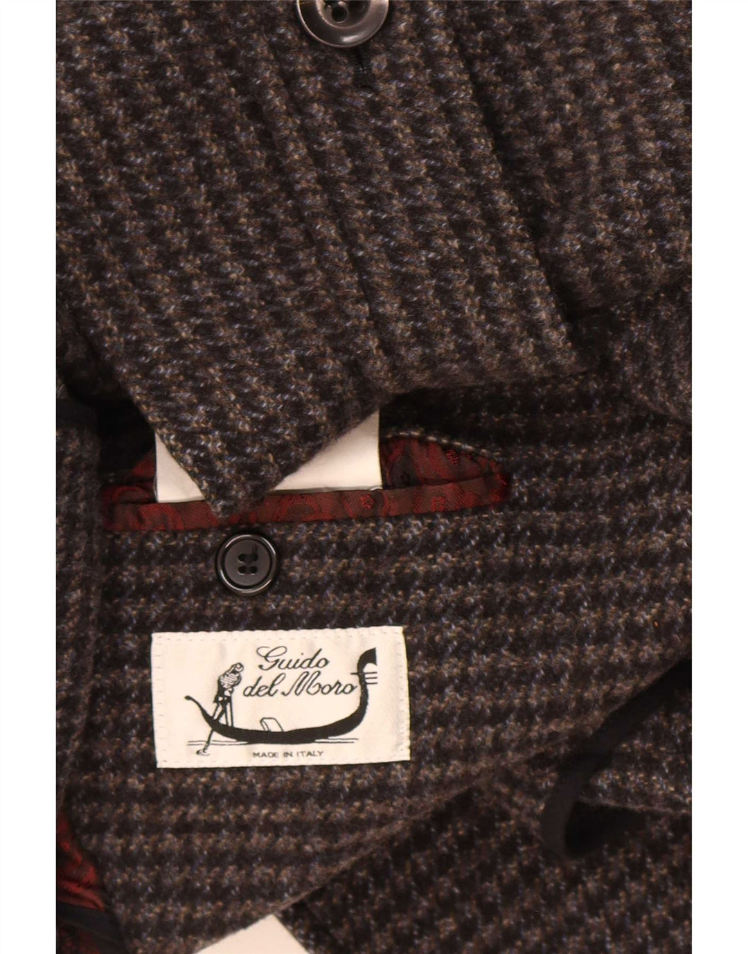 Cappotto da marinaio vintage da uomo IT 54 XL in lana pied de poule grigia