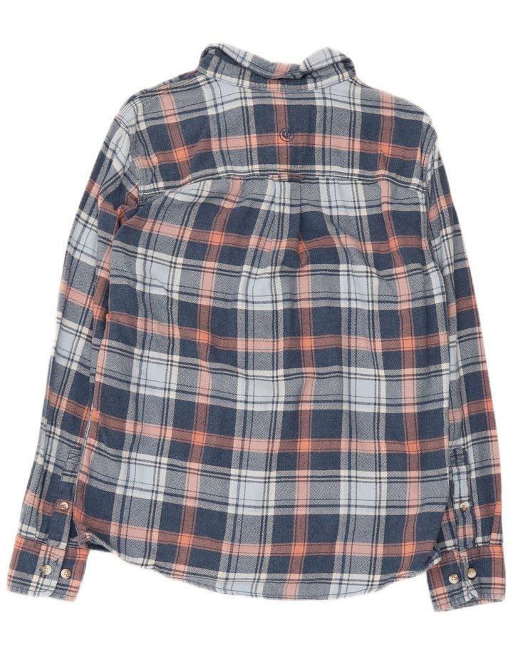 Camicia da uomo in flanella Fat Face in cotone a quadri blu piccolo