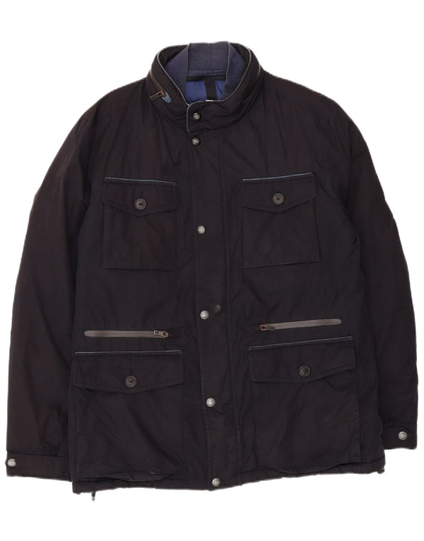 Cappotto giacca a vento con cappuccio da uomo Massimo Dutti UK 40 Large Blu Navy