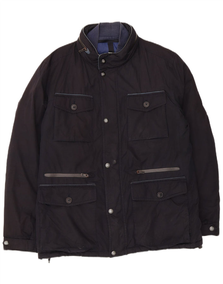 Cappotto giacca a vento con cappuccio da uomo Massimo Dutti UK 40 Large Blu Navy