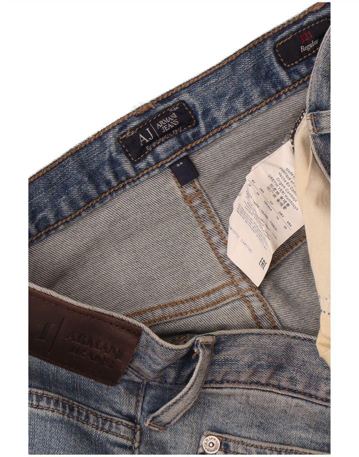 Jeans dritti regolari da uomo Armani W34 L33 in cotone blu
