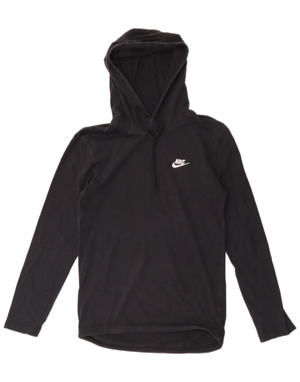 Maglia con cappuccio da donna Nike UK 10 piccola in cotone nero