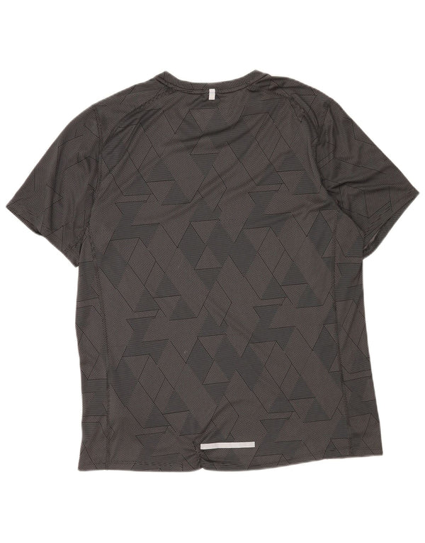 T-shirt Nike Dri Fit da uomo, grande, in poliestere geometrico nero