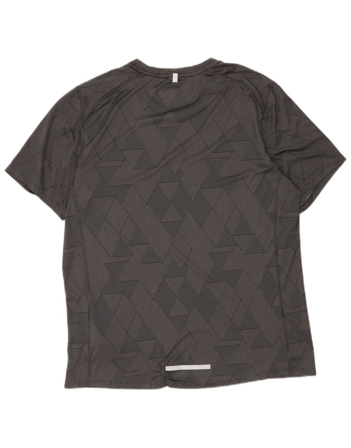 T-shirt Nike Dri Fit da uomo, grande, in poliestere geometrico nero