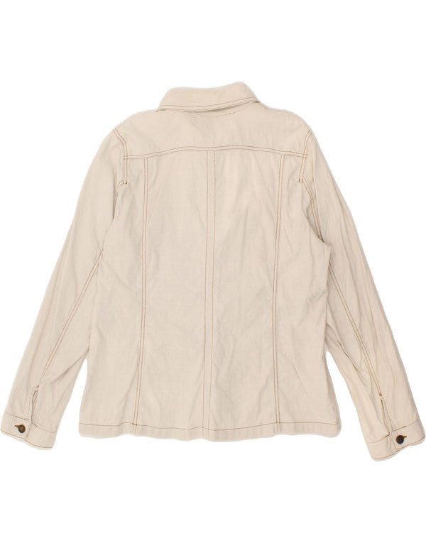 PERSONA Womens Loose Fit Bomber Jacket Size 23 Medium Beige Linen