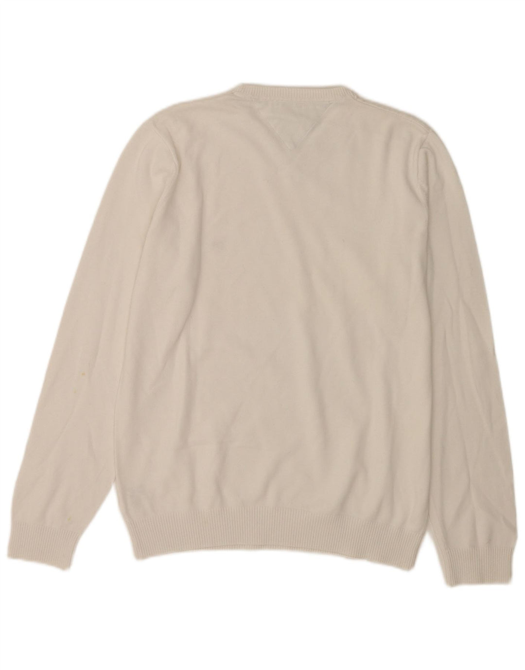 Maglione maglione con scollo a V da uomo Tommy Hilfiger cotone bianco medio
