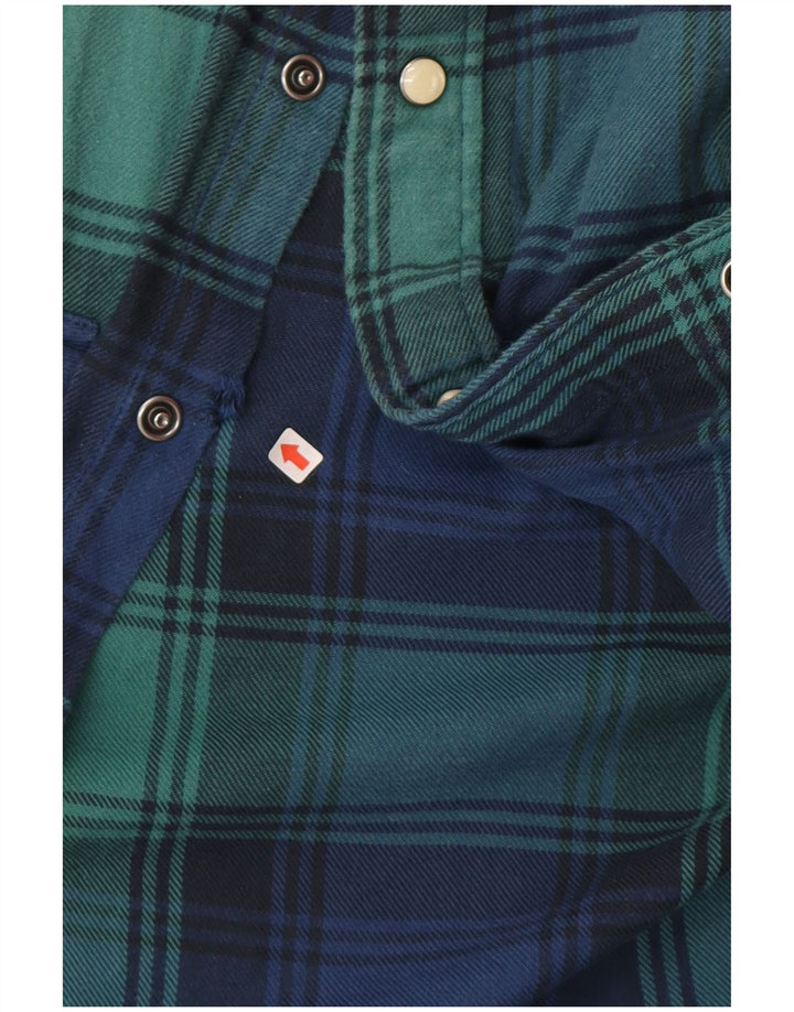 Camicia in flanella da donna Lee in cotone scozzese blu medio