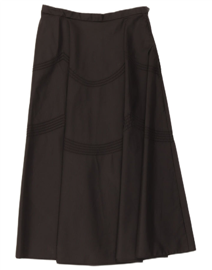 Gonna a trapezio a vita alta da donna VINTAGE W26 piccola nera