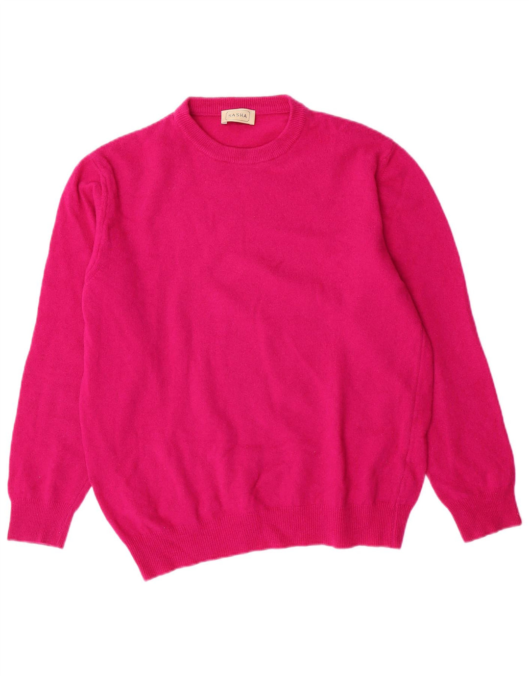 Maglione maglione girocollo da donna SASHA UK 14 grande lana rosa