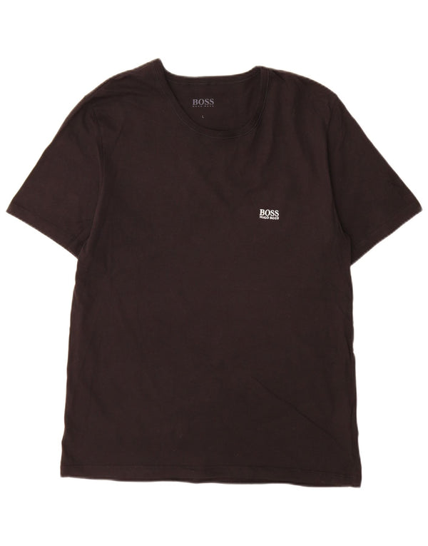 T-shirt da uomo Hugo Boss Top grande in cotone nero