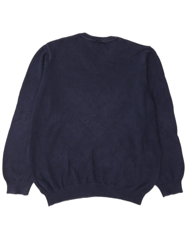 Maglione da uomo Marks & Spencer vestibilità regolare con scollo a V XL in cotone blu navy