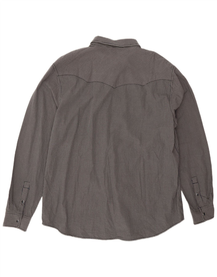 Camicia Wrangler da uomo vestibilità regolare western 2XL cotone a quadretti blu navy