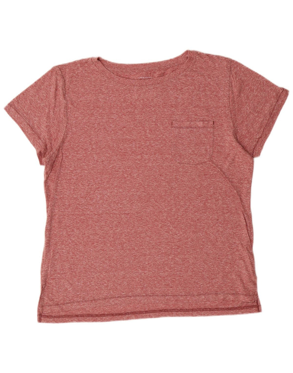 J. CREW T-shirt da donna Top UK 16 Large Rosso Poliestere