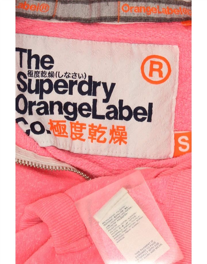 Felpa con cappuccio e zip da donna Superdry UK 10 Small Pink Poliestere