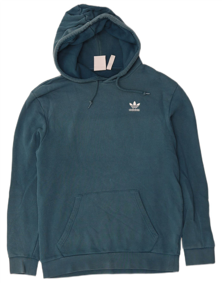 Felpa con cappuccio da uomo Adidas Small in cotone blu