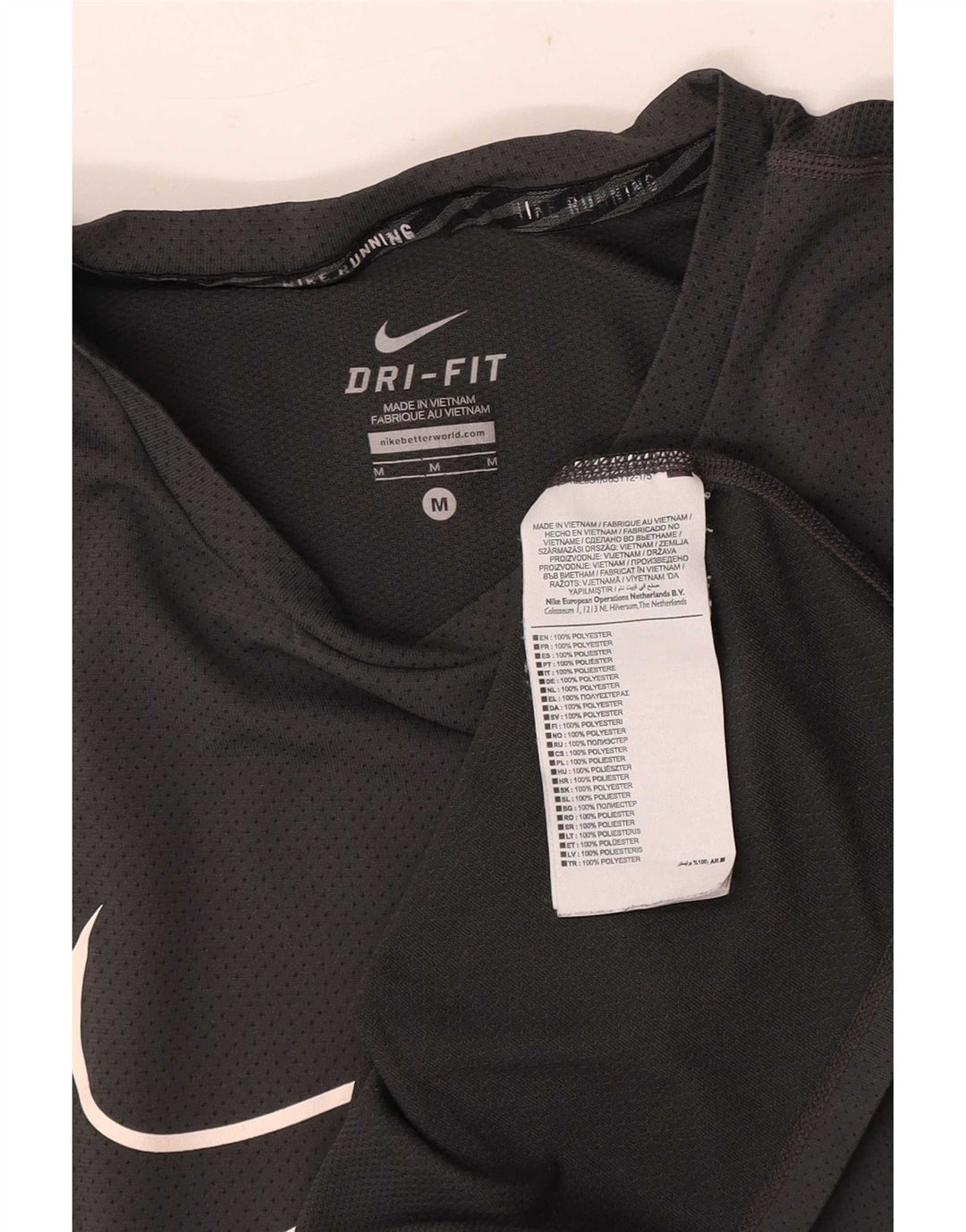 T-shirt grafica Nike Dri Fit da uomo in poliestere grigio medio