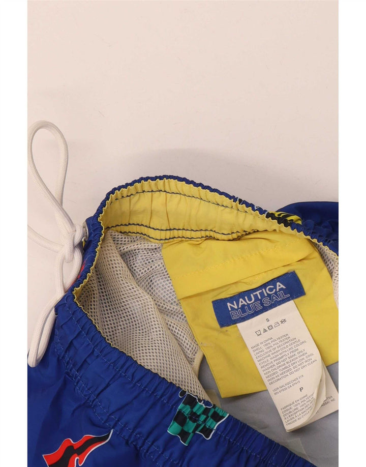 Pantaloncini da bagno grafici da uomo Nautica piccoli in poliestere blu