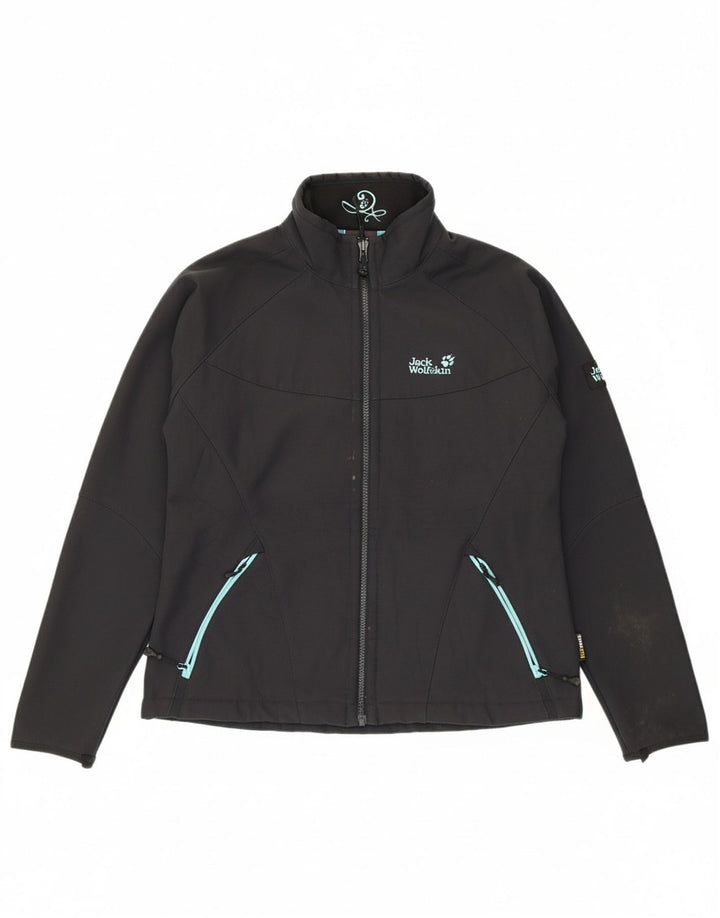JACK WOLFSKIN Womens Windbreaker Jacket UK 16 Large Navy Blue Polyester