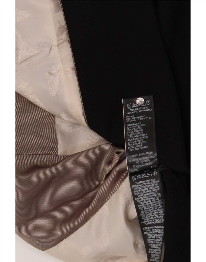 Giacca blazer a 1 bottone Marks & Spencer da donna UK 10 piccola poliestere nero
