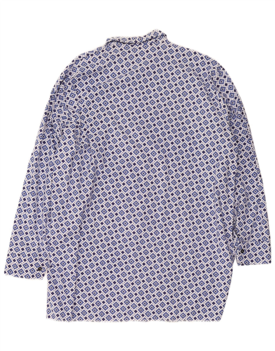 Camicia da uomo vintage taglia 42 grande blu geometrica
