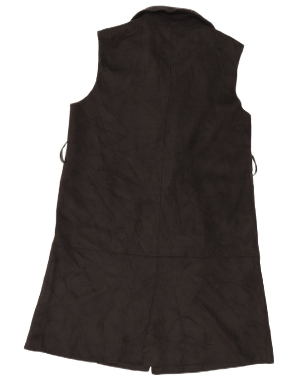Gilet lungo doppiopetto da donna Zara UK 10 piccolo poliestere nero