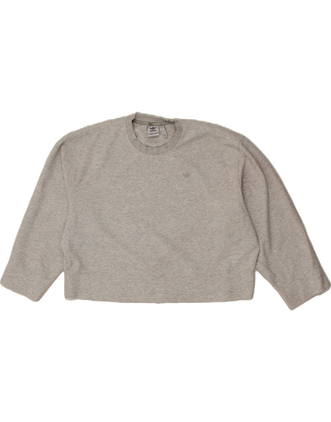 ADIDAS Womens Oversized Crop Sweatshirt Jumper UK 8/10 Small Grey Cotton Vintage Adidas and Second-Hand Adidas from Messina Hembry 