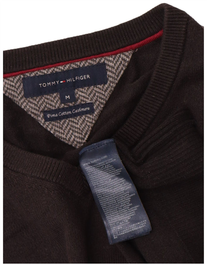 Maglione maglione con scollo a V da uomo Tommy Hilfiger cotone nero medio