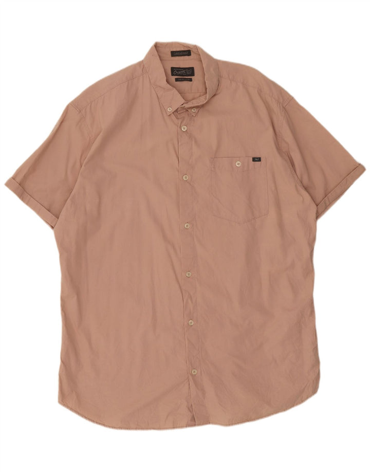 Camicia a maniche corte da uomo Jack & Jones 2XL cotone rosa