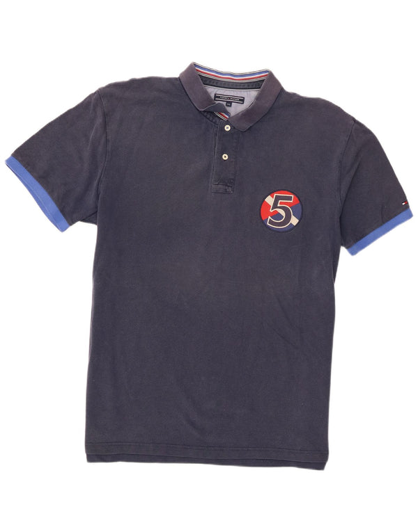 Polo grafica da uomo Tommy Hilfiger 2XL cotone blu navy