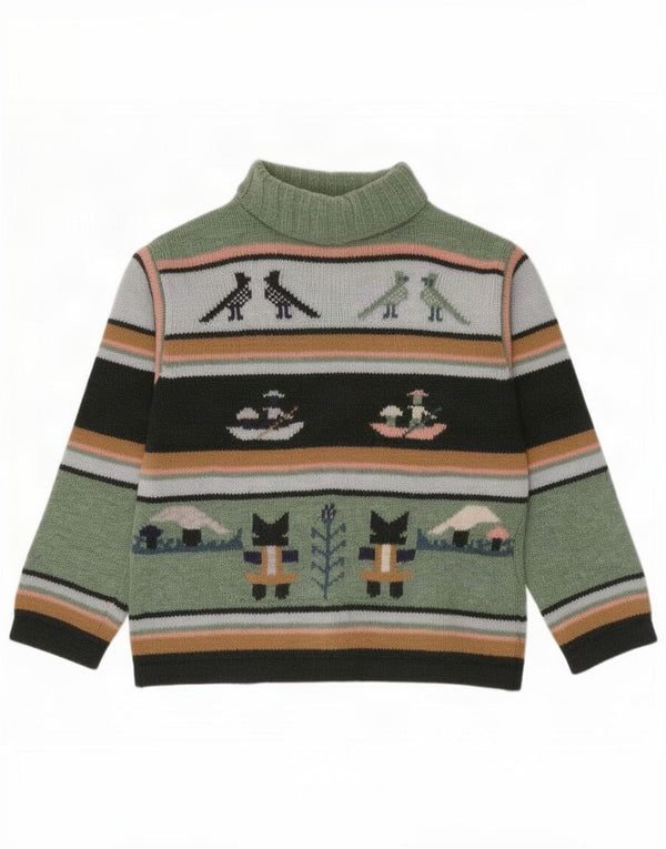 Maglione maglione a collo alto da donna Benetton UK 14 Verde medio Novità