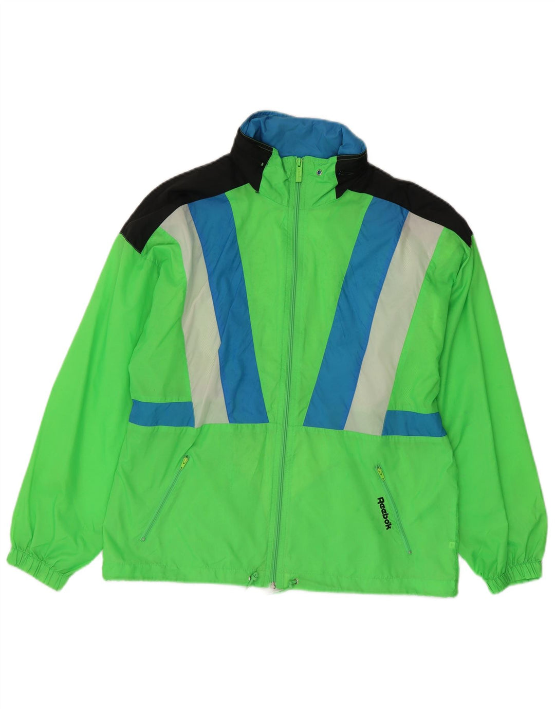 Giacca antipioggia da uomo Reebok UK 38 Nylon color block verde medio