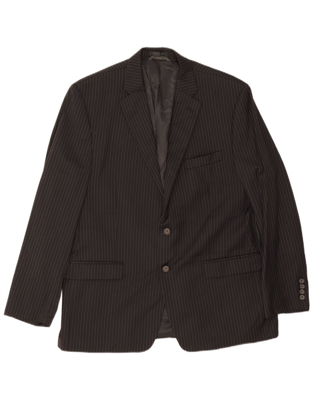 Giacca blazer a 2 bottoni da uomo Ralph Lauren UK 46 2XL Lana gessata nera
