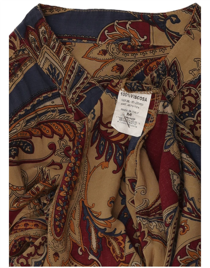 Camicia vintage da uomo in viscosa Paisley multicolore media