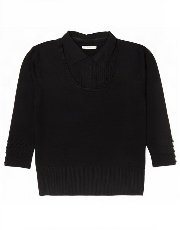 Maglione maglione collo alto da donna Marks & Spencer UK 12 medio nero