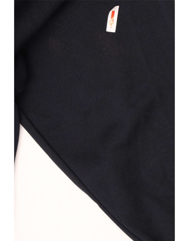Felpa da uomo con collo con zip Lotto, maglione medio, blu navy, in poliestere