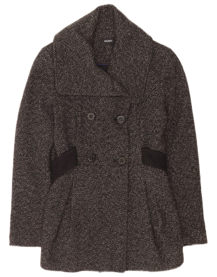 Cappotto doppiopetto da donna Max & Co. UK 8 piccolo in lana screziata grigia