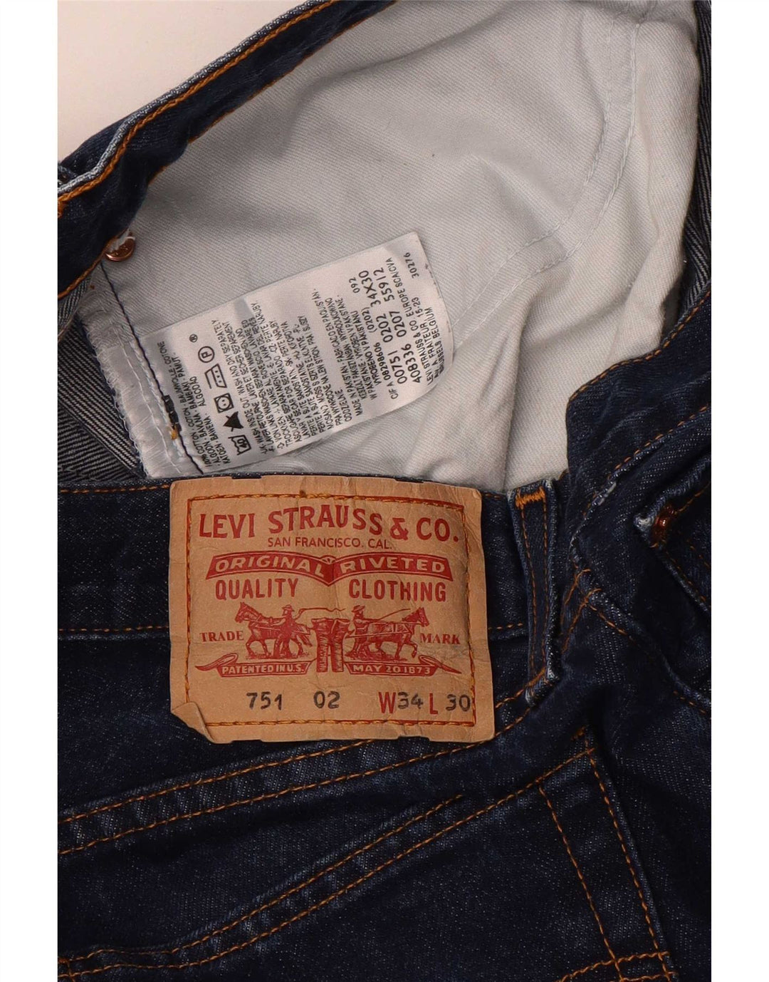 Levi's Donna 751 Jeans dritti W34 L30 Cotone blu