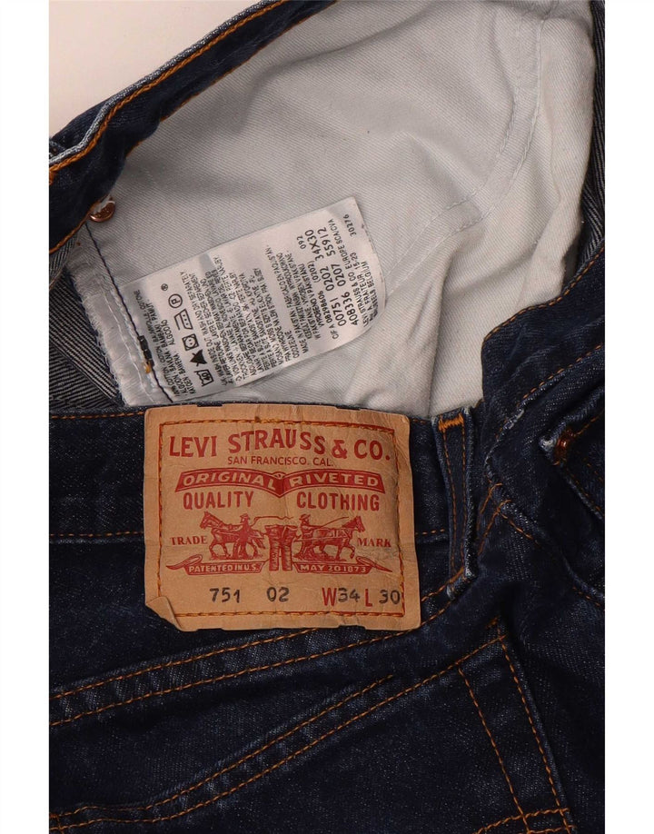 Levi's Donna 751 Jeans dritti W34 L30 Cotone blu