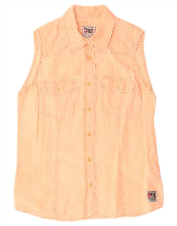 Camicia senza maniche da donna Think Pink UK 12 Cotone arancione medio